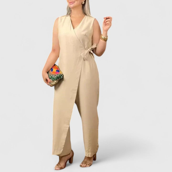 Women's Wrap Charm Jumpsuit - Flattering & Versatile