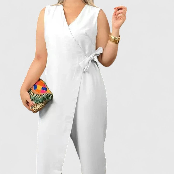 Women's Wrap Charm Jumpsuit - Flattering & Versatile