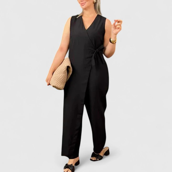 Women's Wrap Charm Jumpsuit - Flattering & Versatile