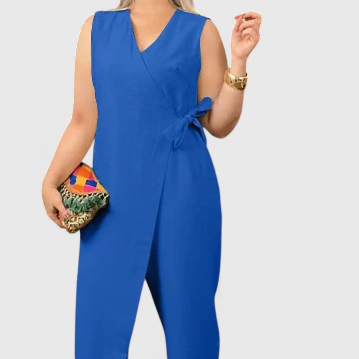 Women's Wrap Charm Jumpsuit - Flattering & Versatile