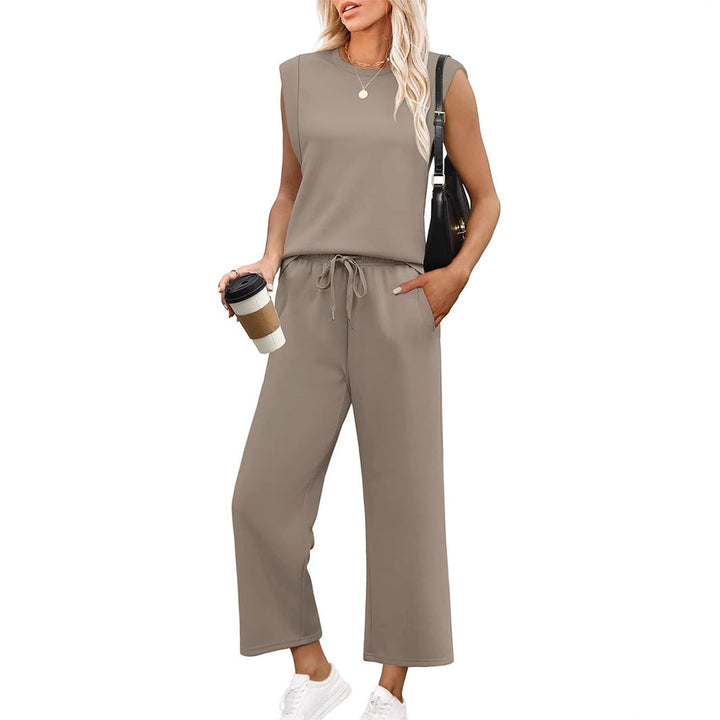 Women's Sleeveless Top & Wide Pants Set - Breezy Summer Style