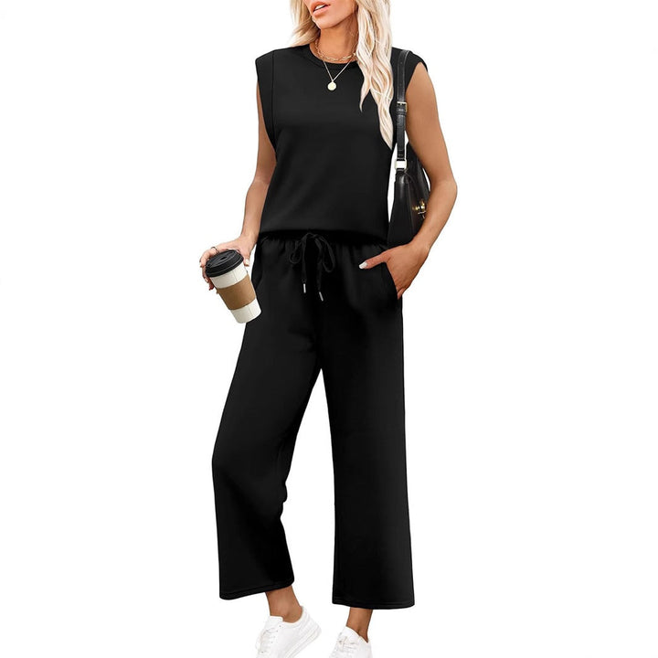 Women's Sleeveless Top & Wide Pants Set - Breezy Summer Style