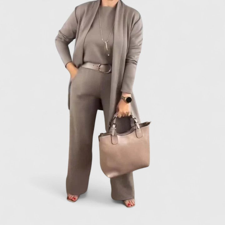 Women's Elegant Three-Piece Set - Versatile & Timeless
