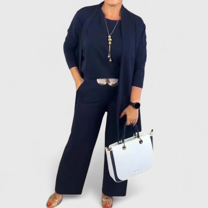 Women's Elegant Three-Piece Set - Versatile & Timeless