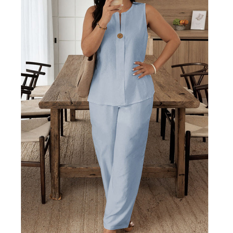 Women's Elegant Two-Piece Set - Effortlessly Chic & Comfortable