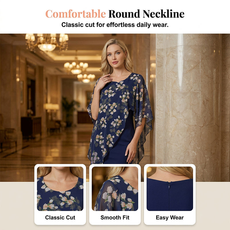 Women's Floral Overlay Dress Set – Sheer Two-Piece Slip Dress