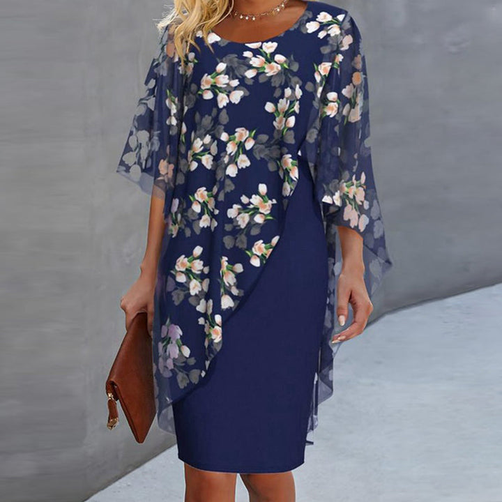 Women's Floral Overlay Dress Set – Sheer Two-Piece Slip Dress