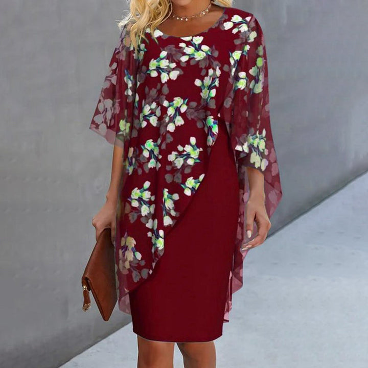Women's Floral Overlay Dress Set – Sheer Two-Piece Slip Dress