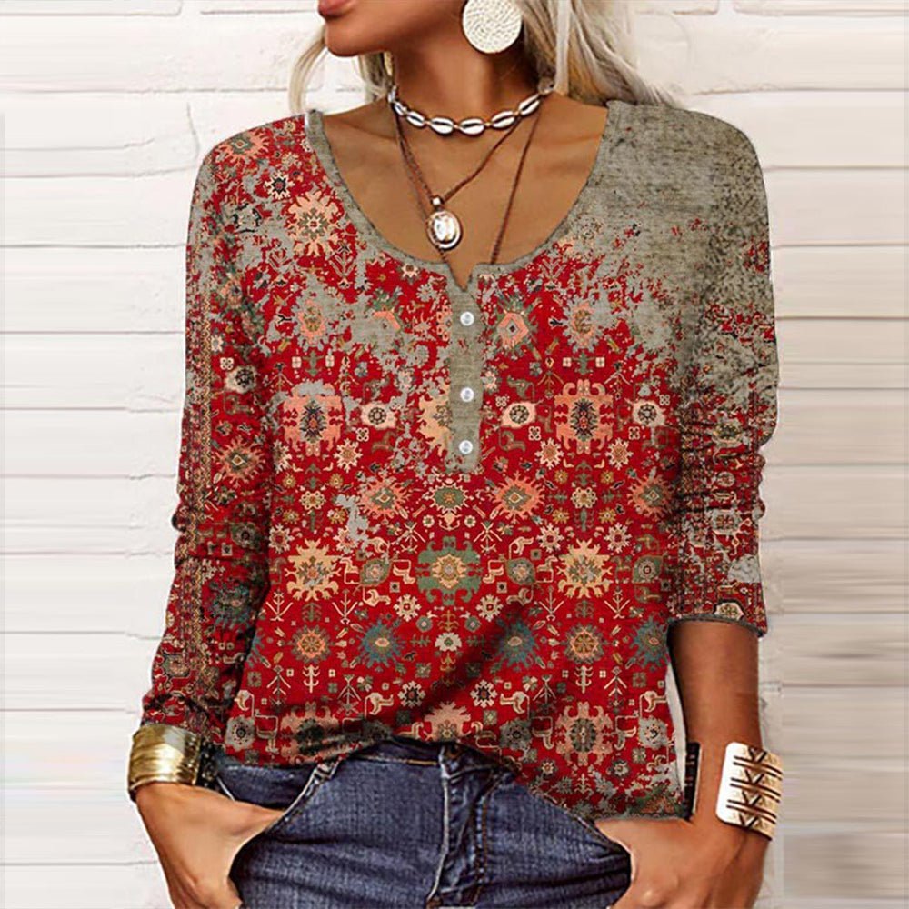 Women's Retro Style Top - Timeless Everyday Elegance