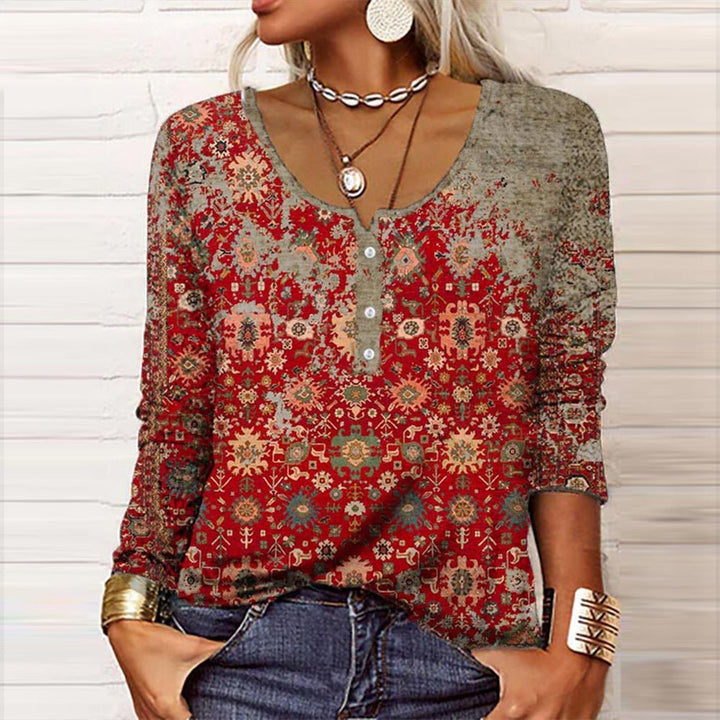 Women's Retro Style Top - Timeless Everyday Elegance