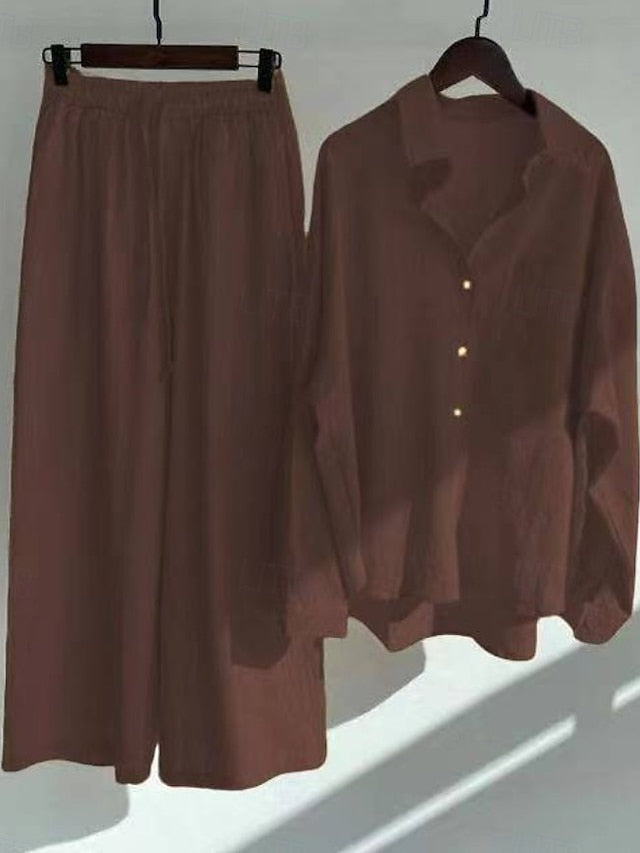 Women's Two-Piece Bolero Top and Pants Set - Effortless Streetwear