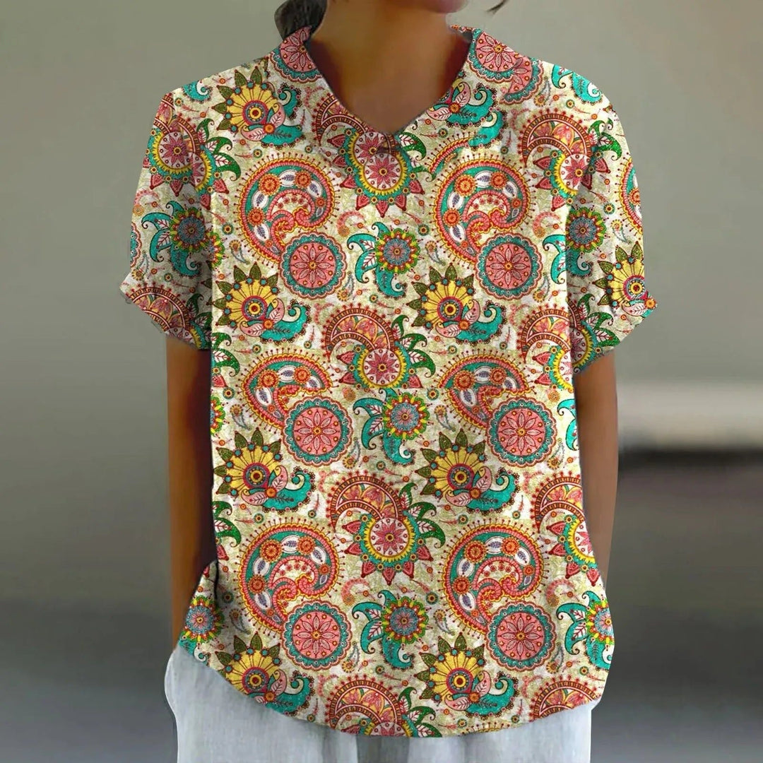 Women's Paisley Print Blouse - Effortless Statement Piece