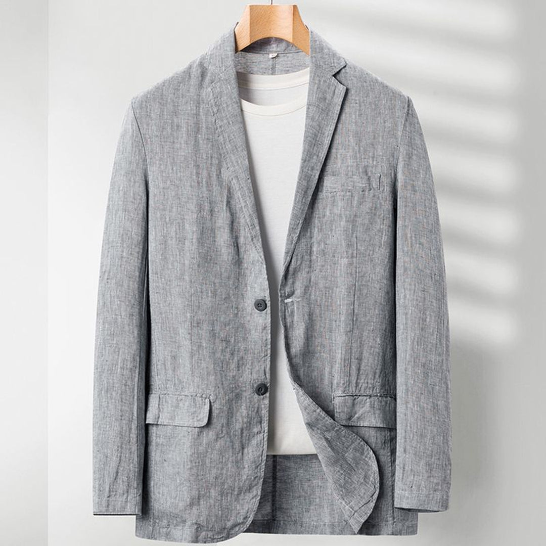 Men's Linen Blazer – Unstructured Two-Button Summer Sport Coat – view 3