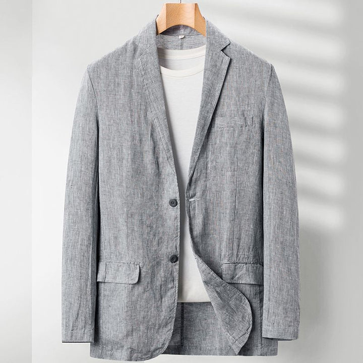 Men's Linen Blazer – Unstructured Two-Button Summer Sport Coat – view 3
