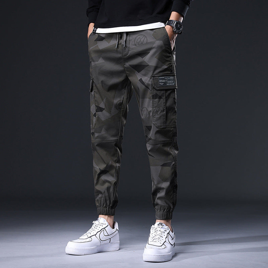 Men's Cargo Joggers – Organic Cotton Stretch Camo Trousers – view 3