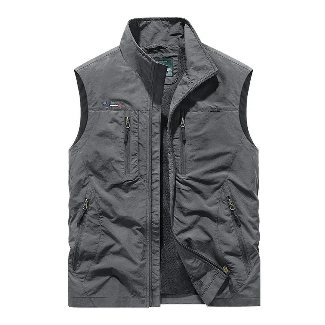 Men's Multi-Pocket Utility Gilet – Lightweight Nylon Vest – view 4