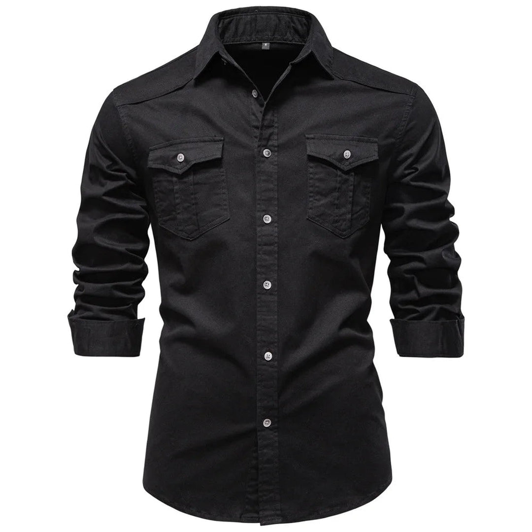 Men's Cotton Utility Overshirt – Heavyweight Workwear Shirt – view 2