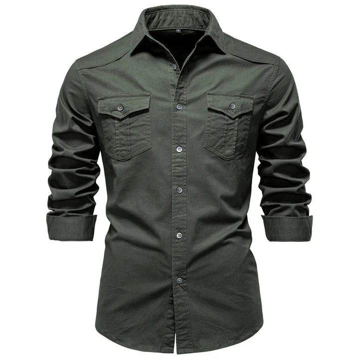 Men's Cotton Utility Overshirt – Heavyweight Workwear Shirt – view 6