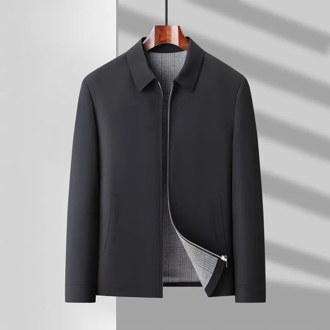 Men's Canvas Zip Jacket – Tailored Structured Casual Coat – view 5