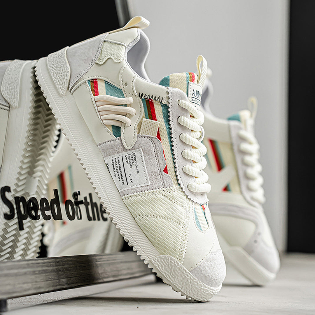 Men's Retro Sneakers – Colour-Block Suede Trainers