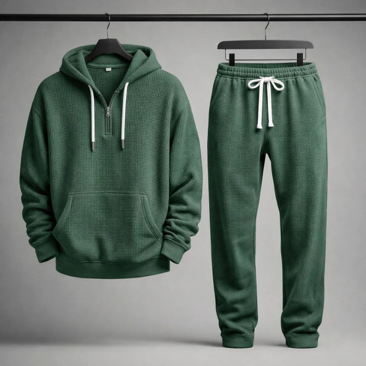 Men's Waffle-Knit Set – Quarter-Zip Hoodie & Joggers – view 5