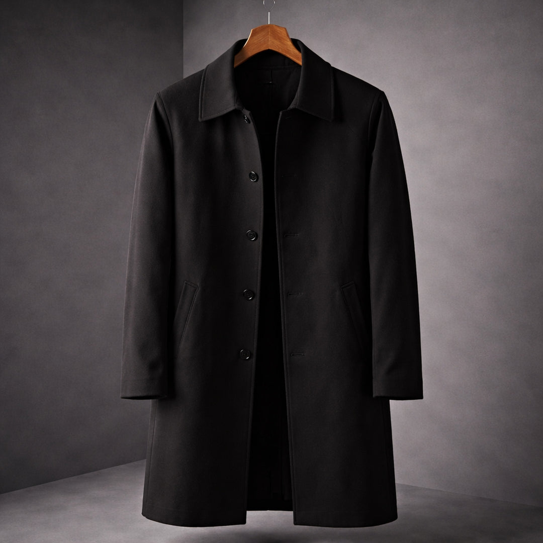 Men's Cotton-Blend Trench Coat – Water-Repellent City Layer – view 3