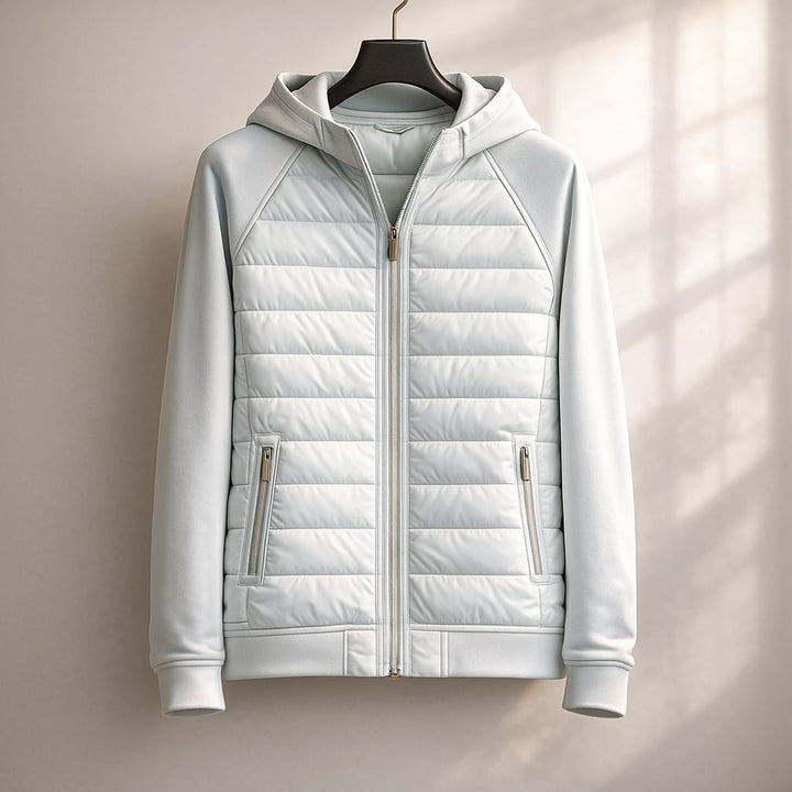 Men's Quilted Zip Hoodie – Insulated Hybrid Layer – view 2