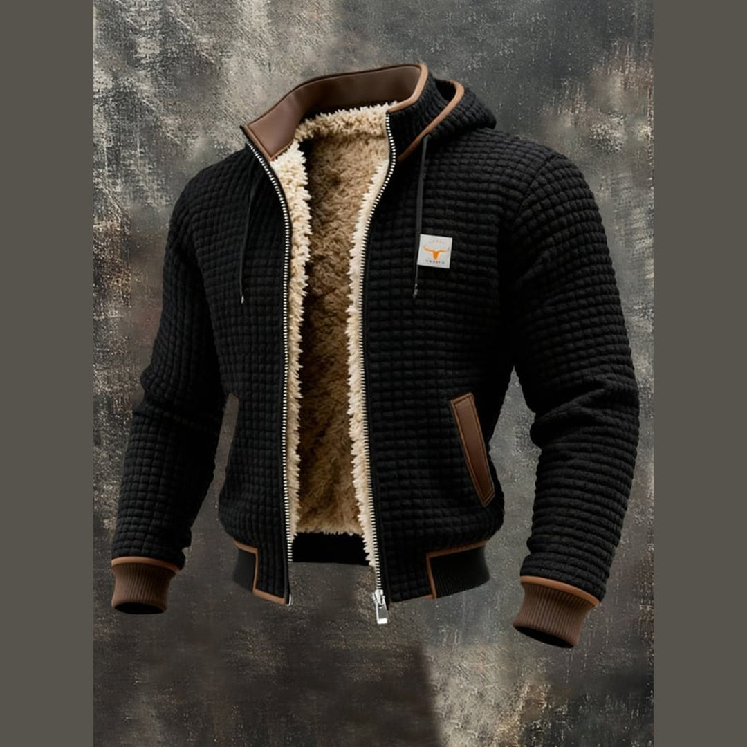 Men's Sherpa-Lined Bomber Jacket – Fleece Warmth – Leather Trim – view 2