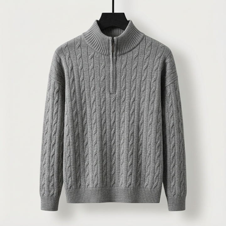 Men's Cable-Knit Half-Zip Jumper – Stand-Collar Sweater – view 6