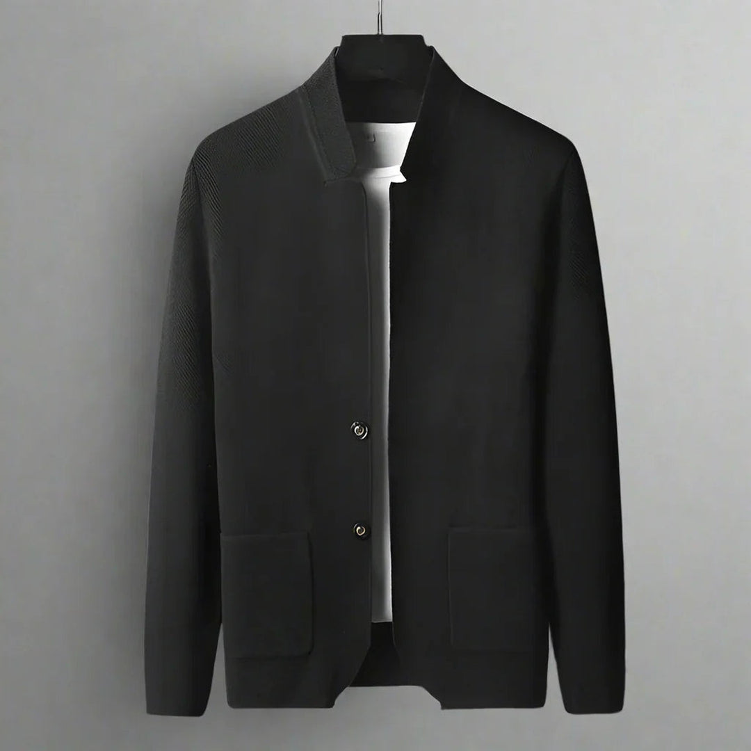 Men's Knit Mandarin Collar Cardigan – Smart Layering Knitwear – view 4