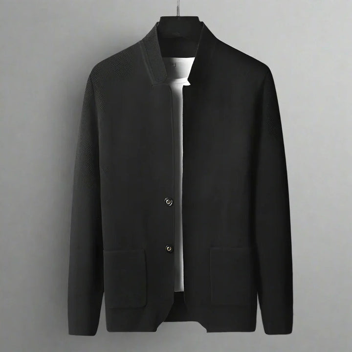 Men's Knit Mandarin Collar Cardigan – Smart Layering Knitwear – view 4