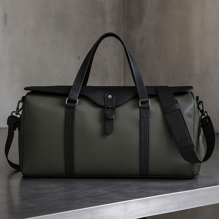 Men's Leather Trim Weekender Duffle - Travel Holdall Bag – view 3