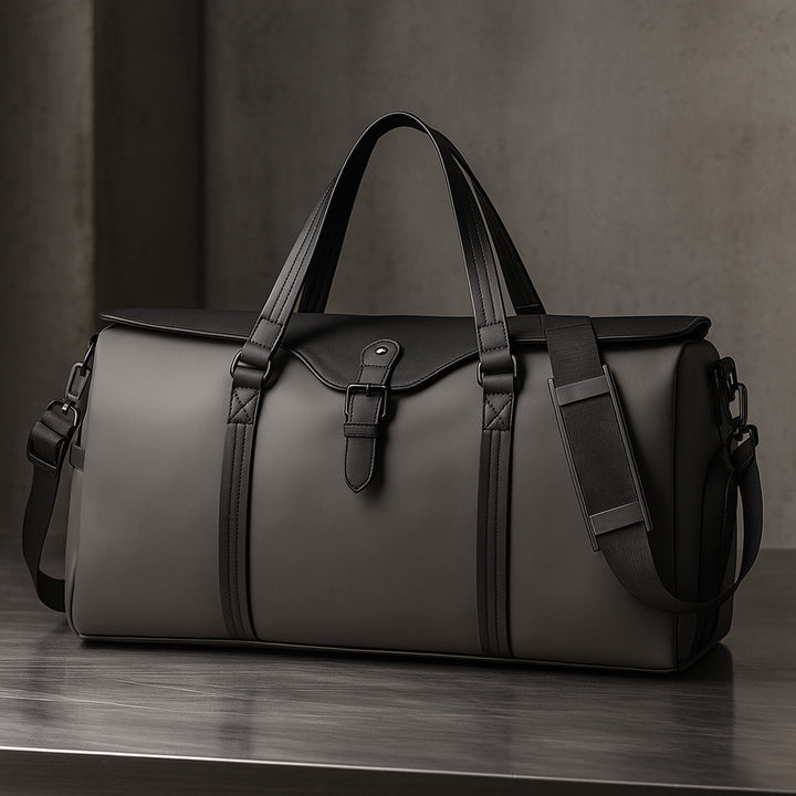 Men's Leather Trim Weekender Duffle - Travel Holdall Bag – view 2