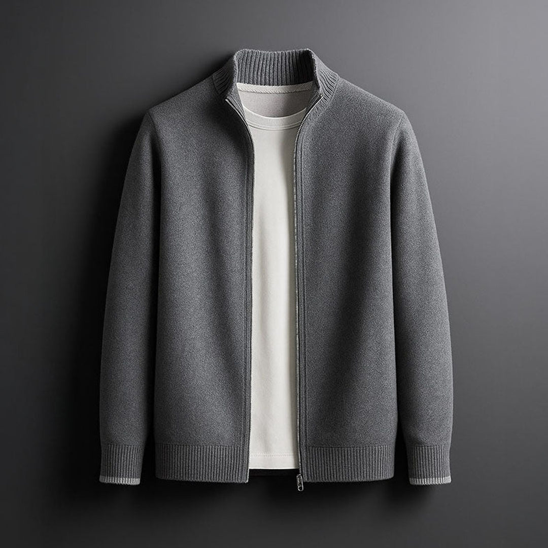 Men's Merino Wool Full-Zip Cardigan - Smart Layering Knit – view 2
