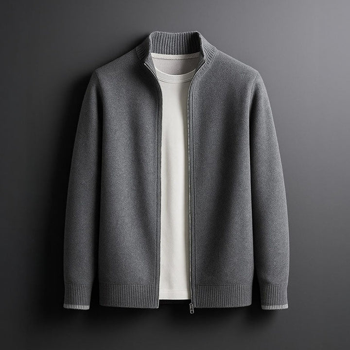 Men's Merino Wool Full-Zip Cardigan - Smart Layering Knit – view 2