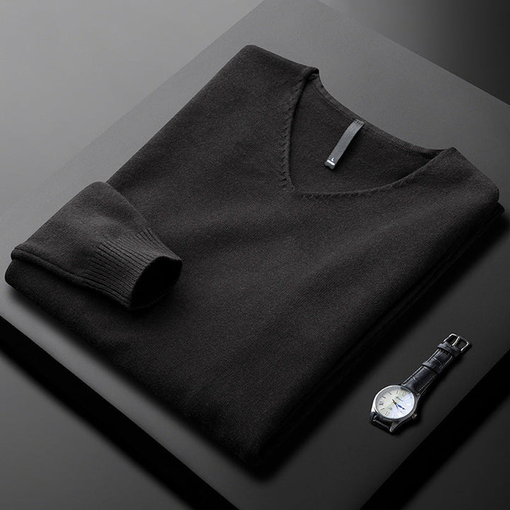 Men's Cashmere-Blend V-Neck Jumper – Layering Knitwear – view 5