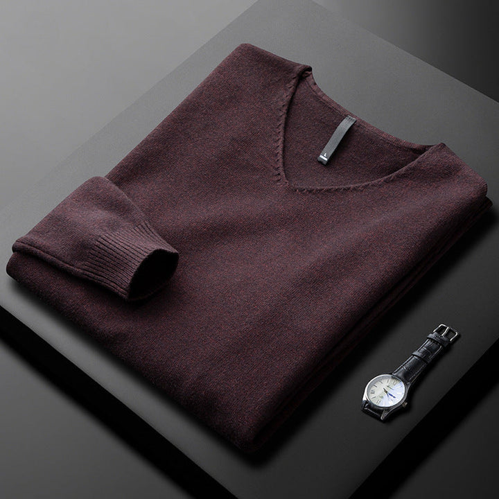 Men's Cashmere-Blend V-Neck Jumper – Layering Knitwear – view 6