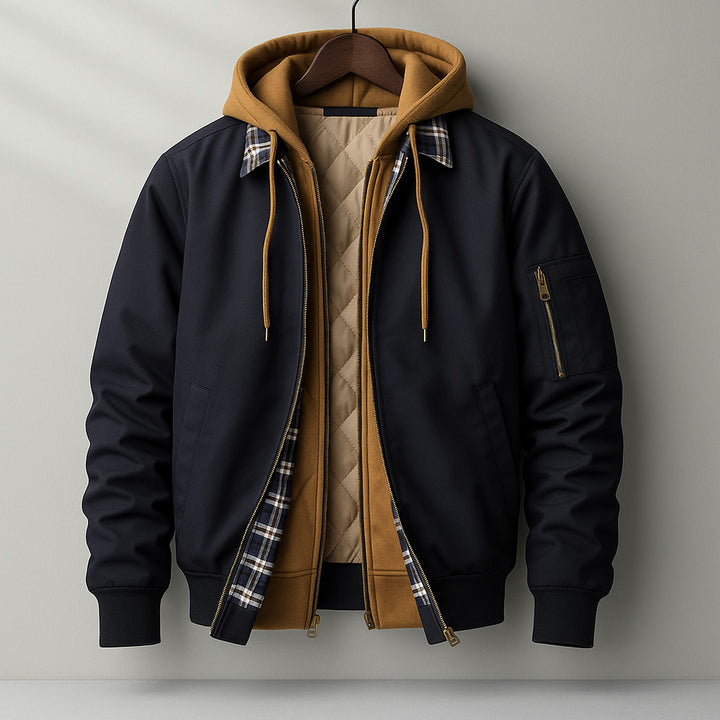 Men's Quilted Hooded Jacket – Water-Resistant Layering Coat – view 3
