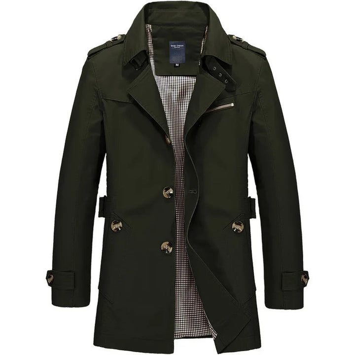 Men's Cotton Trench Coat – Single-Breasted Classic Mac – view 5