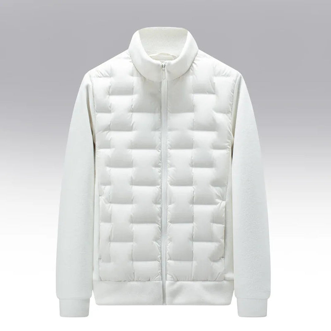 Men's Quilted Jacket – Fleece-Sleeve Insulated Hybrid Layer – view 6
