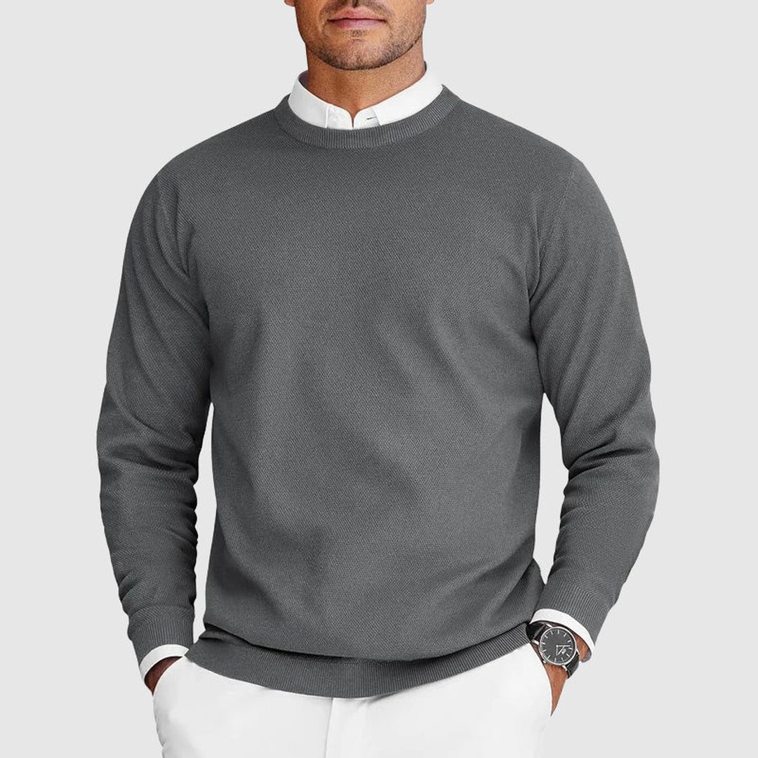 Men's Lightweight Knit Crewneck Jumper – Everyday Layering – Grey