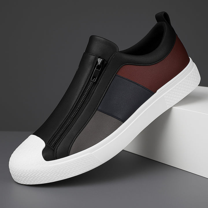 Men's Leather Zip Trainers – Modern Casual Low-Top Shoes – view 9