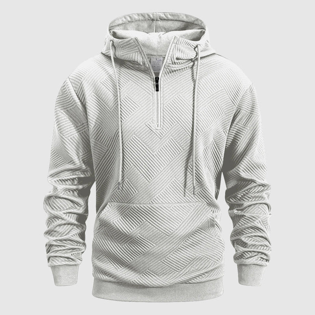 Men's Textured Knit Quarter-Zip Hoodie – Smart Casual Layering – view 2