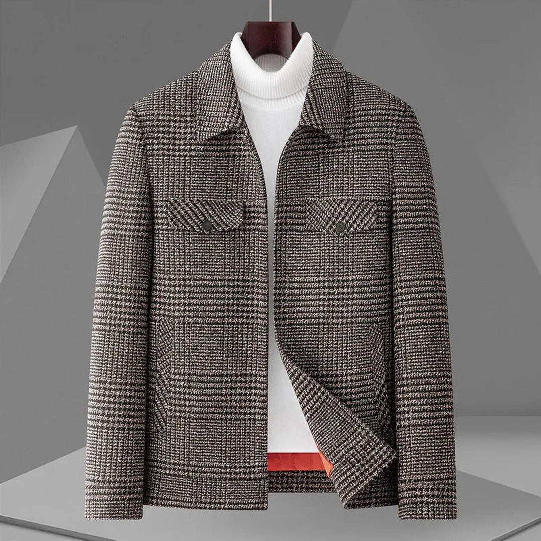Men's Plaid Down-Lined Jacket – Tailored City Outerwear – view 3