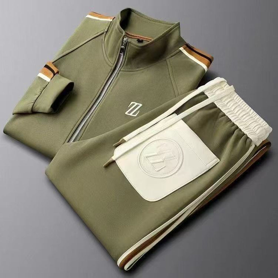 Men's Funnel Neck Tracksuit – Zip Jacket & Drawstring Trousers – view 5