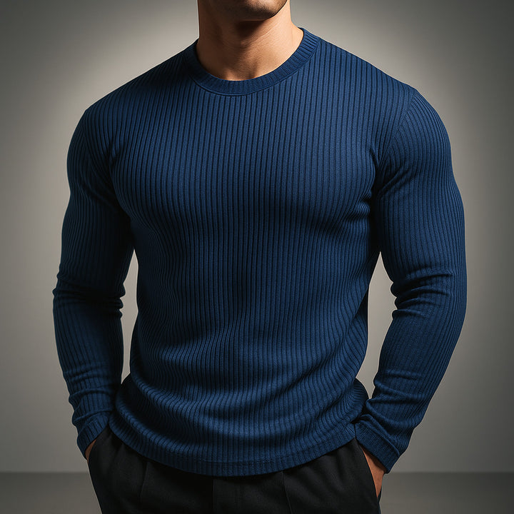 Men's Fine-Gauge Ribbed Knit Jumper – Smart Everyday Layering – White