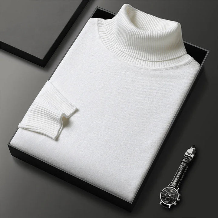 Men's Cashmere Blend Turtleneck Jumper – Warm Winter Layering – view 2
