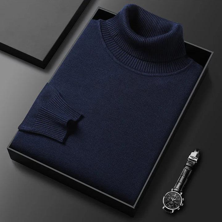 Men's Cashmere Blend Turtleneck Jumper – Warm Winter Layering – view 4