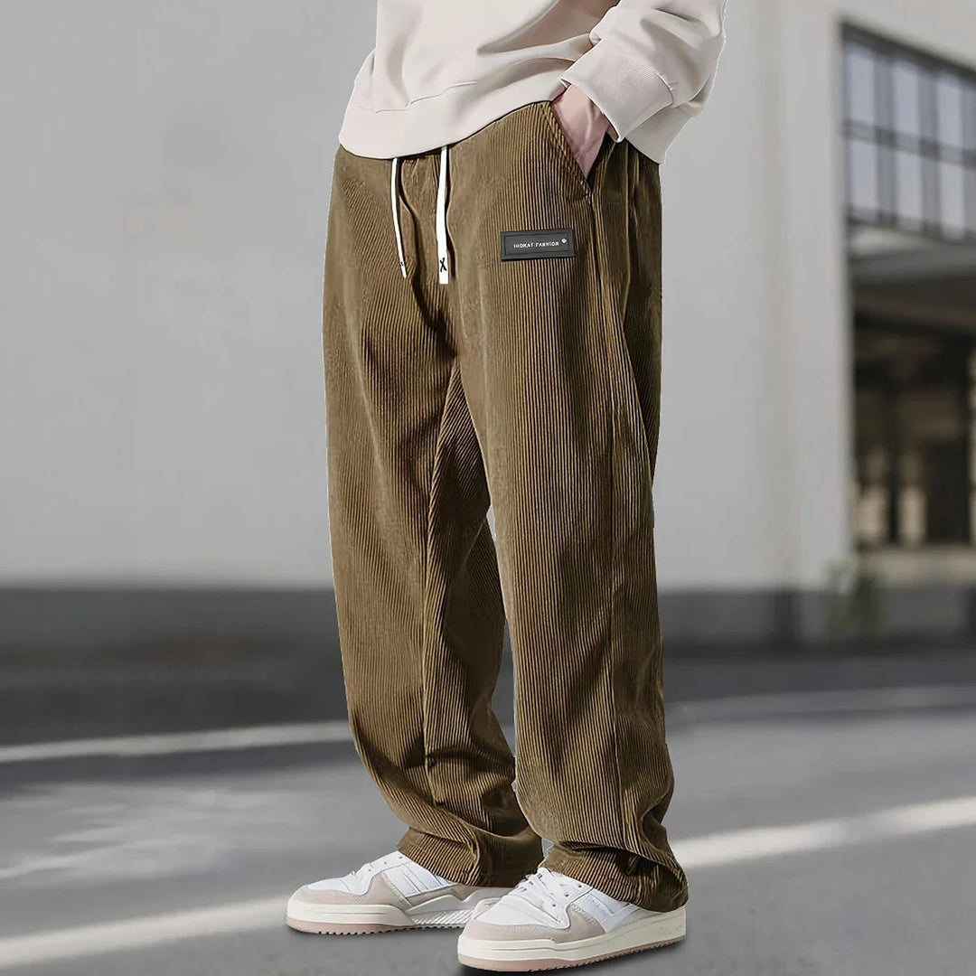 Men's Corduroy Joggers – Soft Straight-Leg Drawstring Trousers – view 7