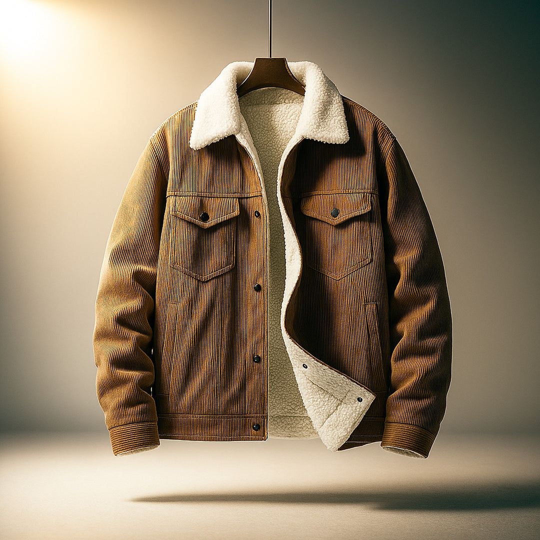 Men's Corduroy Jacket – Sherpa-Lined Warm Transitional Layer – view 3